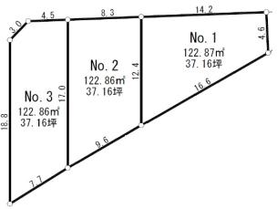 新町3丁目　売地　全3区画　1区画